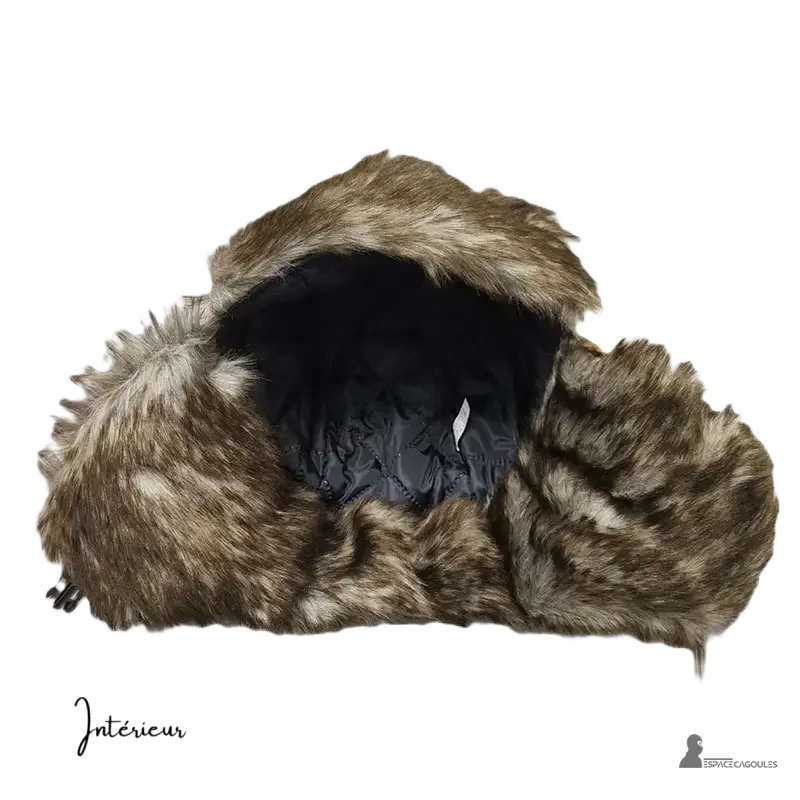 Chasse Chapsia Innenansicht mit gestepptem Innenfutter und braunem Fellumriss