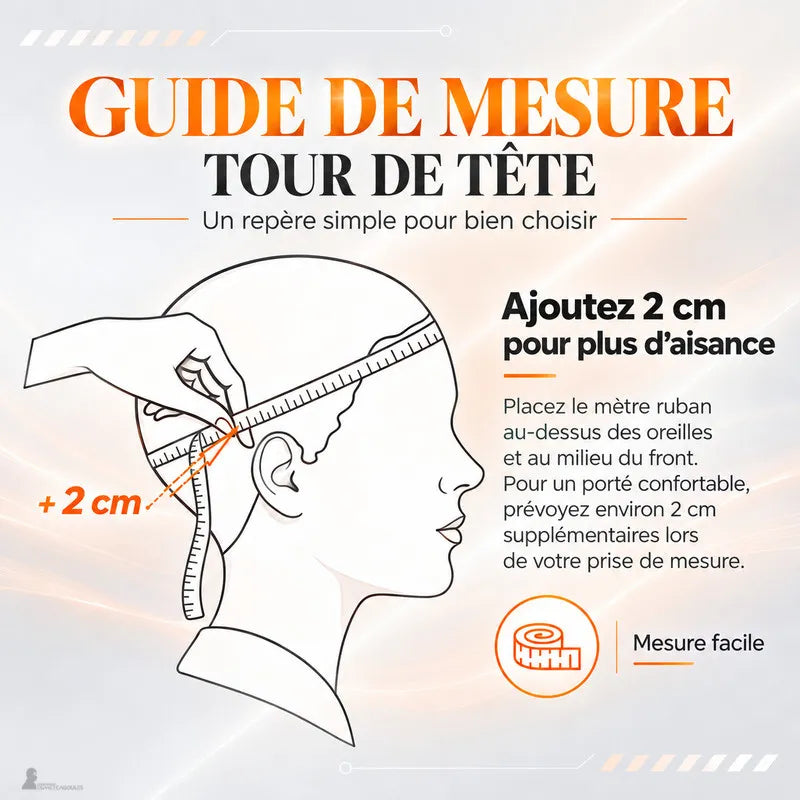 Chapka en fourrure homme schema mesure du tour de tête avec indication plus deux centimètres - Espace Cagoules