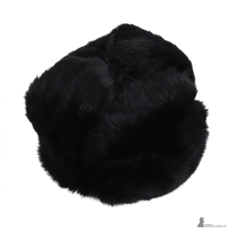 Chapka Russe pour homme en fourrure épaisse noire, vue de dessus - Espace Cagoules