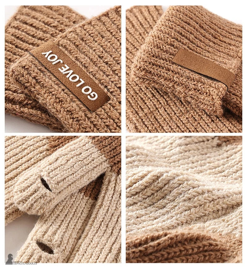 Damenlange Handschuhe aus synthetischer Faser, feines Strickgewebe, verlängerte Form, Nahaufnahme, die die Textur und das Finish detailliert – Cagoules Raum