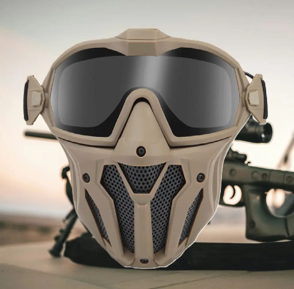 Airsoft Tan Ventilated Mask - GuardianFlex - www.espacecagoules.com