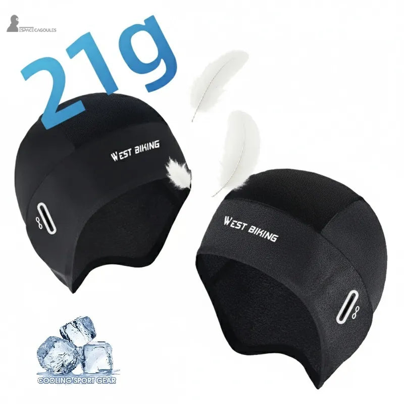 Sous Casque Moto été West Biking affichant seulement 21 grammes avec plumes, ultra léger et respirant