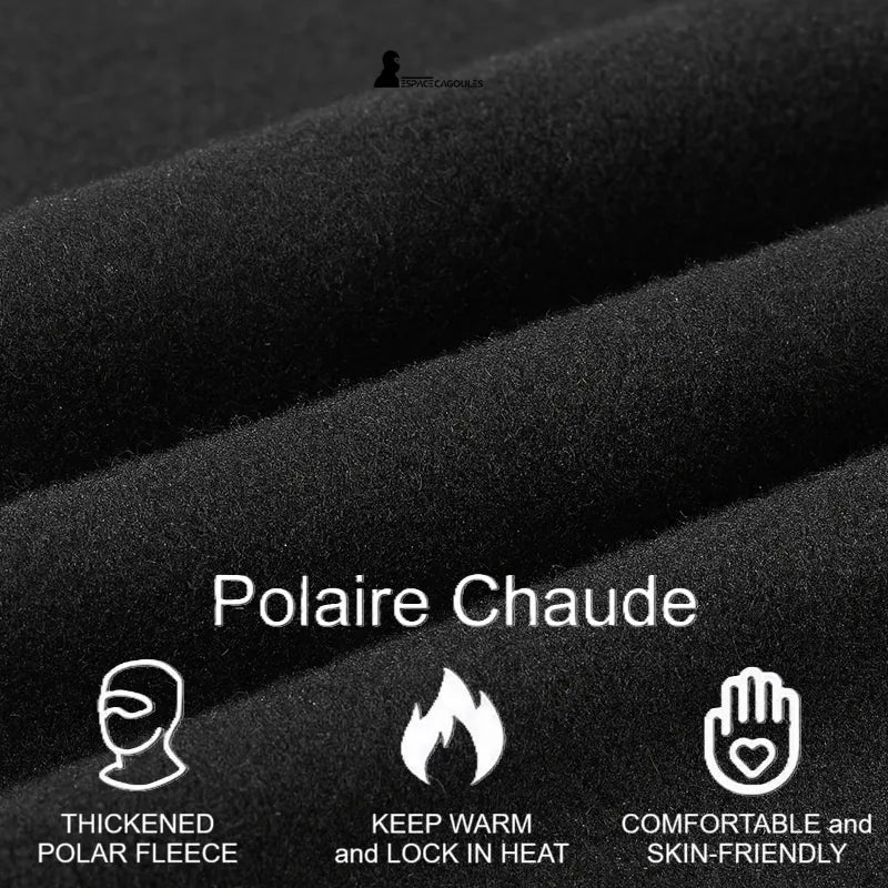 Cagoule pour le ski en polaire chaude épaisse, douce et confortable, idéale pour conserver la chaleur et le confort de la peau.