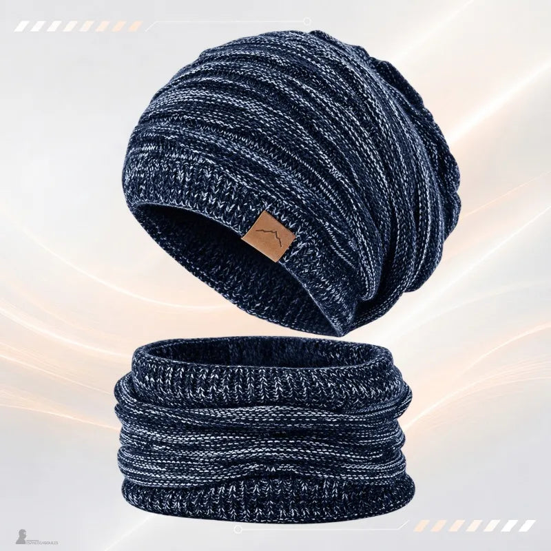 Bonnet cagoule 2 en 1 Duo marine : bonnet et tour de cou assortis - Espace Cagoules