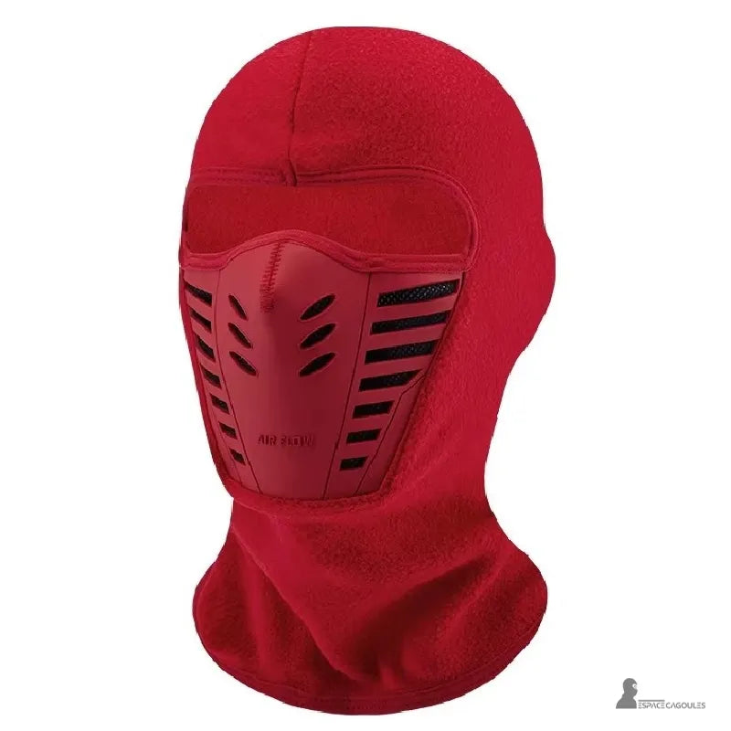 cagoule anti buée – Cagoule rouge avec masque ventilé offrant une respiration fluide et une bonne isolation thermique pour le sport extérieur – Espace Cagoules