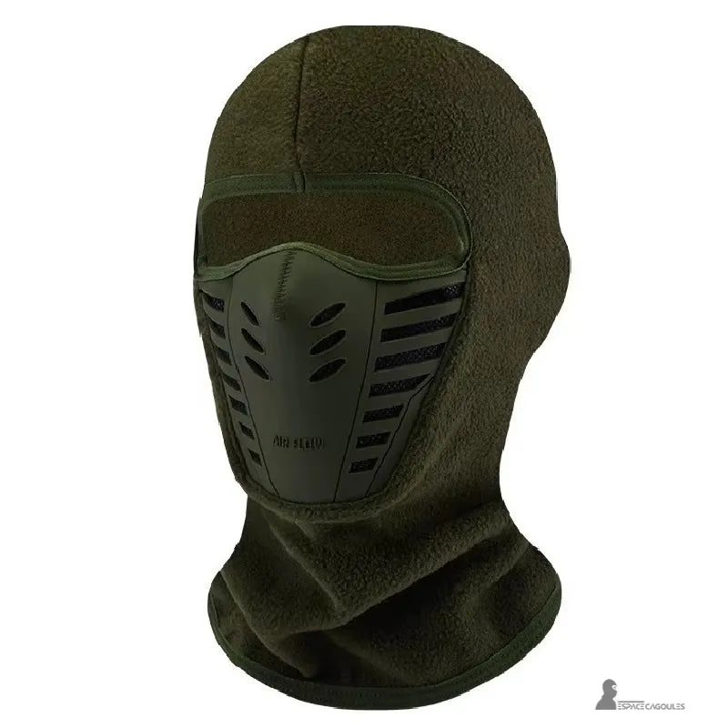 cagoule anti buée – Cagoule verte en polaire avec masque anti buée idéale pour la chasse, la randonnée et les sorties outdoor en hiver – Espace Cagoules