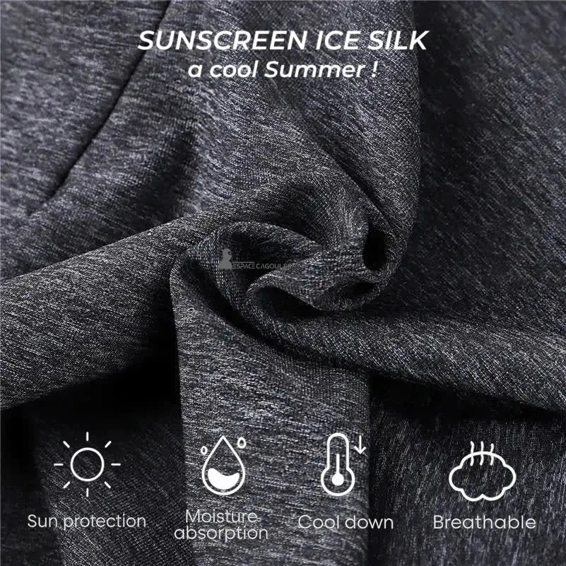 Cagoule Anti UV en maille soie glacée, tissu respirant et rafraîchissant avec absorption d’humidité et protection solaire