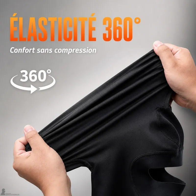 Tissu soie glacée de la cagoule GripFit étiré à la main illustrant son élasticité 360 degrés - Espace Cagoules