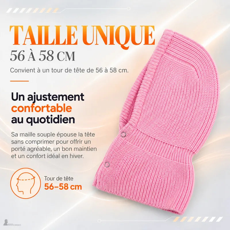 Cagoule Paloma à plat avec indication de la taille unique pour un tour de tête de 56 à 58 cm - Espace Cagoules