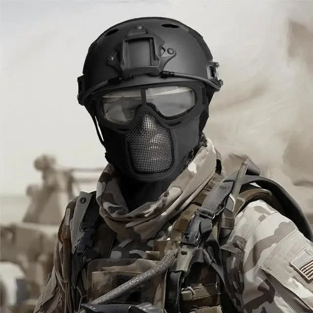 Cagoule Grillagée Airsoft Noire - FacialShield - www.espacecagoules.com