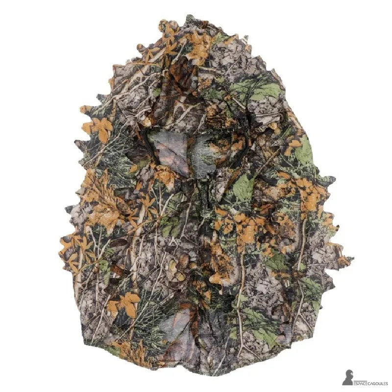 Militärische 3D-Maske mit erhabenem Laub, Frontansicht, die die 3D-Textur und die vollständige Abdeckung zeigt - Bereich der Masken