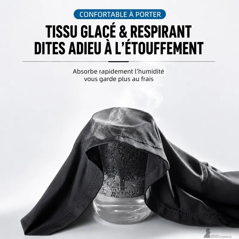 SunDrap cagoule moto été femme soie glacée — absorption humidité évaporation rapide tissu glacé adieu étouffement sous casque — Espace Cagoules