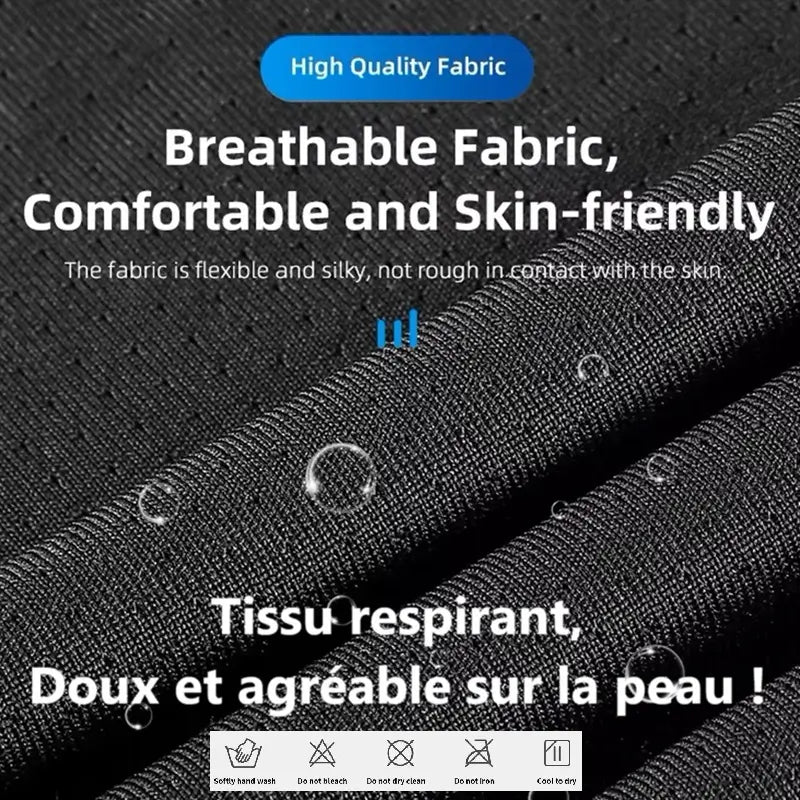 Gros plan sur un tissu respirant et doux, utilisé pour la cagoule moto été minimaliste. Confortable sur la peau, il assure une bonne ventilation et limite la transpiration sous un casque.