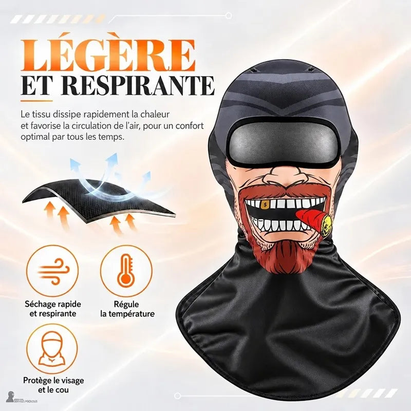 Cagoule moto originale en tissu léger et respirant à séchage rapide, protégeant le visage et le cou - Espace Cagoules