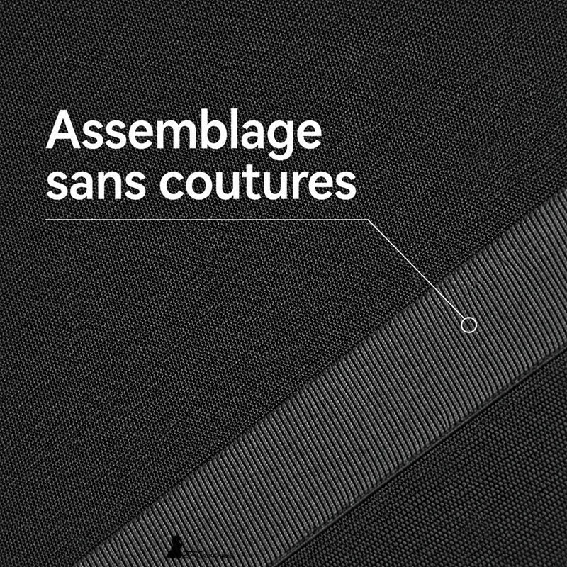 Assemblage sans coutures sur tissu noir extensible de cagoule moto technique - Espace Cagoules