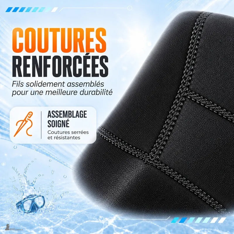 Coutures renforcées de la cagoule néoprène H2OArmor, assemblage serré du néoprène - Espace Cagoules