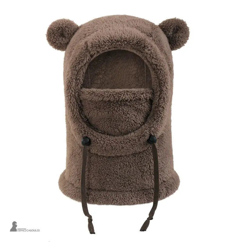 Cagoule polaire enfant 4 à 10 ans marron café moelleuse avec oreilles d’ourson et fermeture ajustable – Espace Cagoules