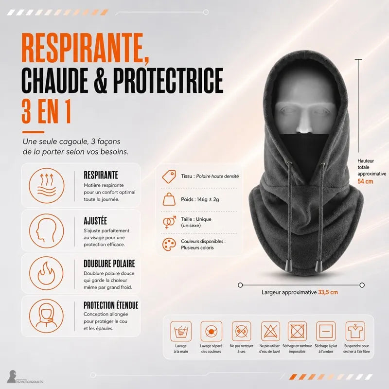 Cagoule polaire ski