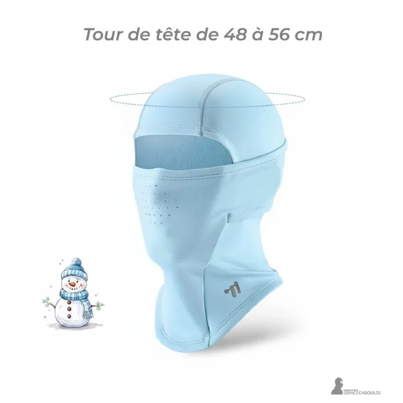 Cagoule ski enfant en polaire bleue ajustable pour tour de tête de 48 à 56 cm, parfaite pour le ski – Espace Cagoules