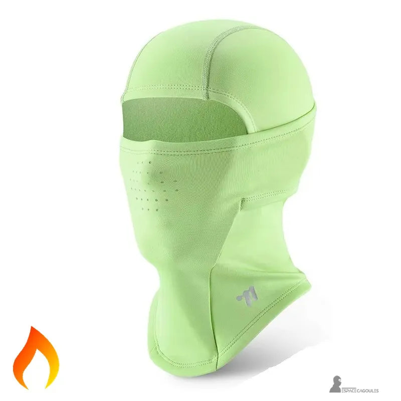 Cagoule ski enfant en polaire verte douce et extensible pour protéger du froid en montagne – Espace Cagoules