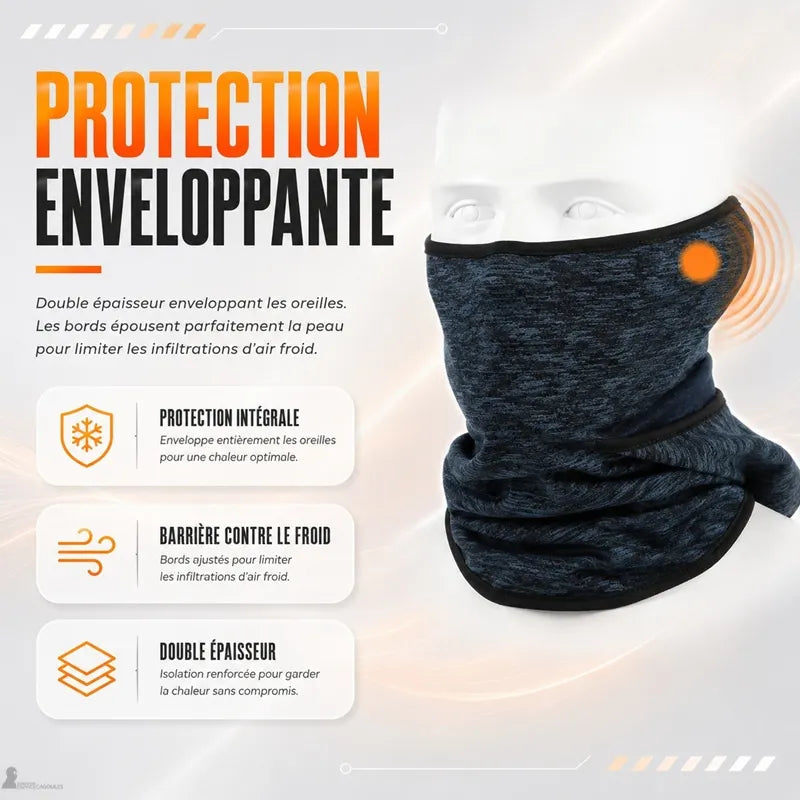 Bords à double épaisseur de la cagoule ski enfant enveloppant l'oreille pour couper le froid - Espace Cagoules