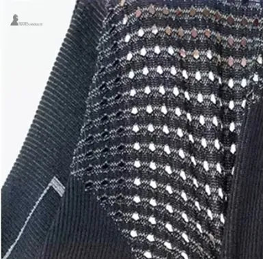 Men's black ski balaclava seen in macro on ventilated mesh area with contrasting mesh structure - Balaclava Space