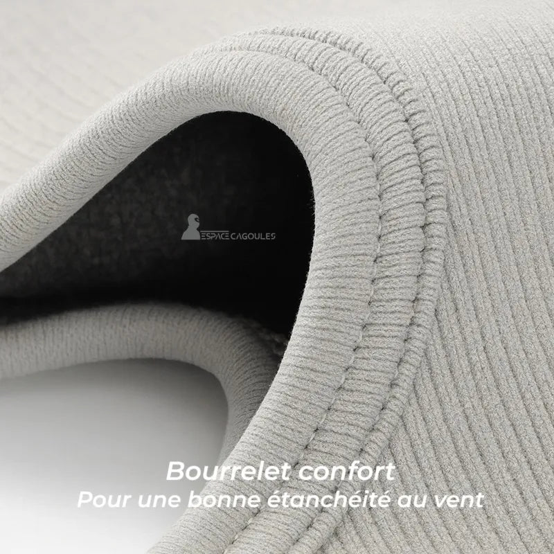 Cagoule ski homme grise avec bourrelet confort assurant une étanchéité optimale contre le vent