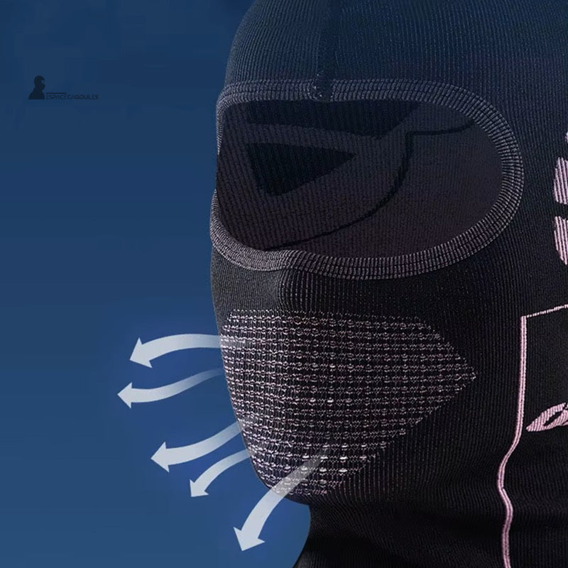 Cagoule ski homme avec aérations buccales pour une meilleure respiration et ventilation pendant l’effort en montagne