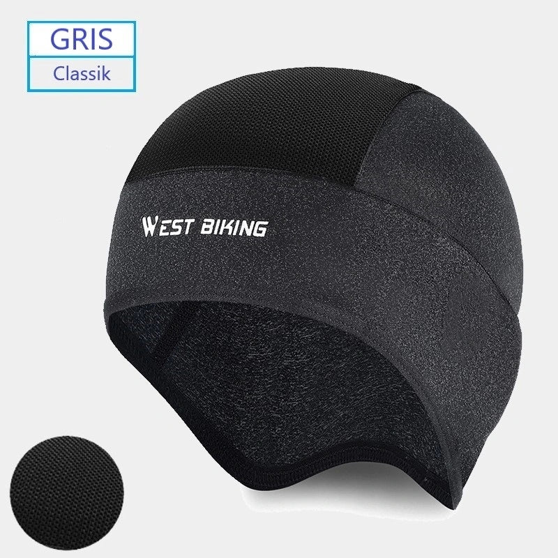 Sous casque été moto gris, modèle classique avec doublure intérieure douce, idéal pour les longues balades à moto par temps chaud.